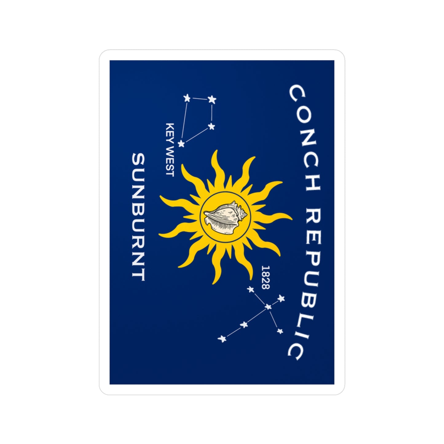 Conch Republic Flag Vinyl Sticker