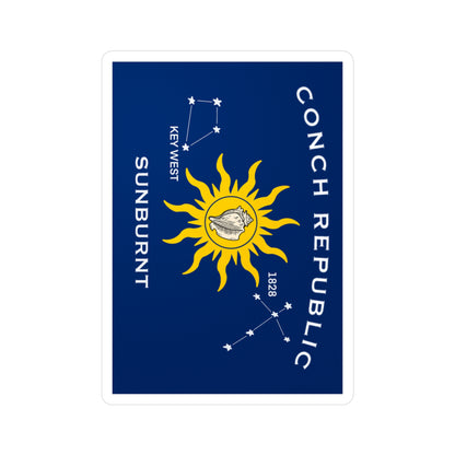 Conch Republic Flag Vinyl Sticker